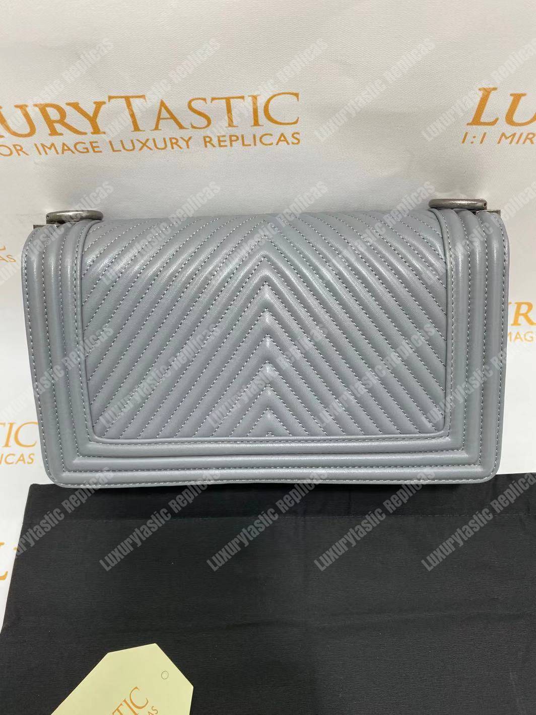 Ch*el boy handbag grey