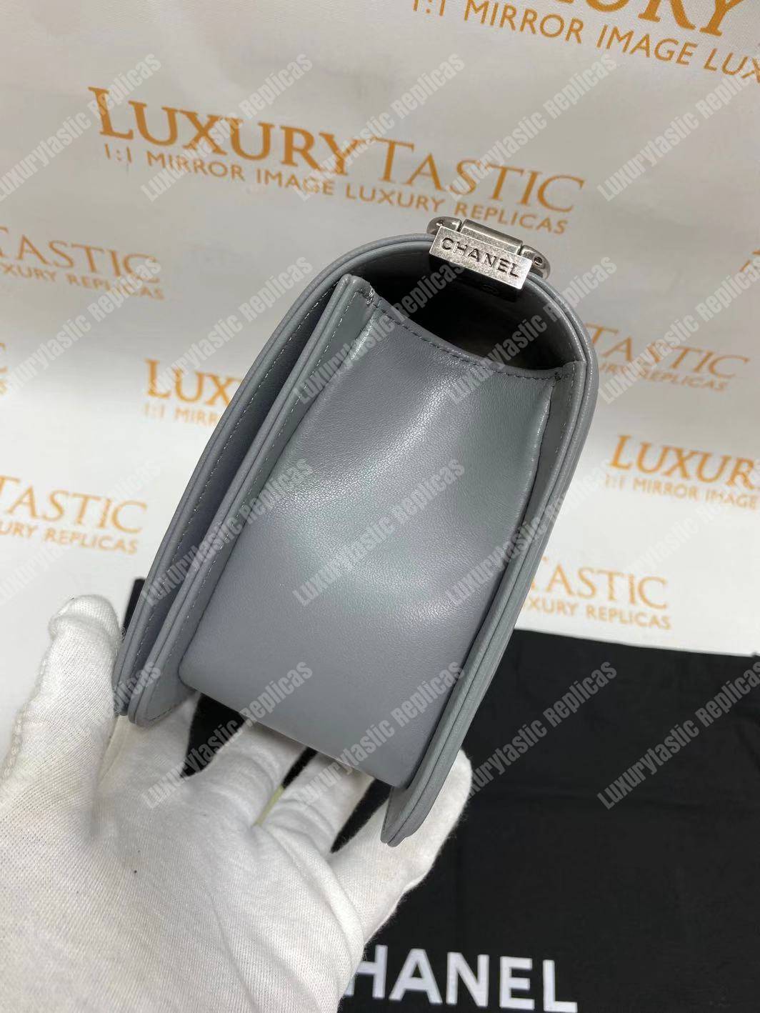 Ch*el boy handbag grey