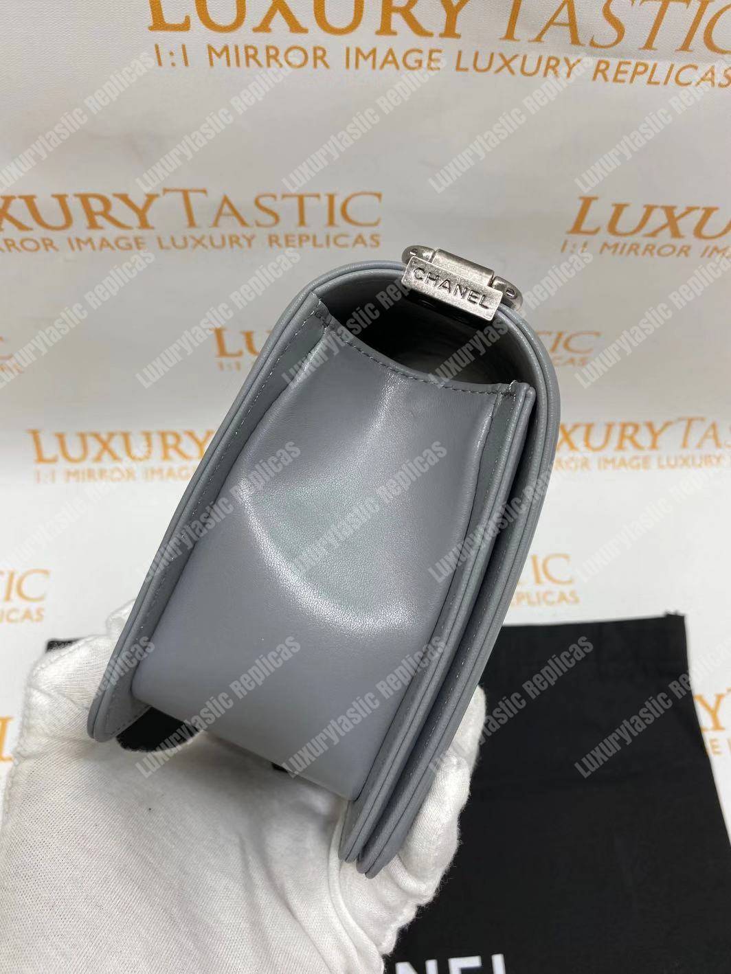 Ch*el boy handbag grey