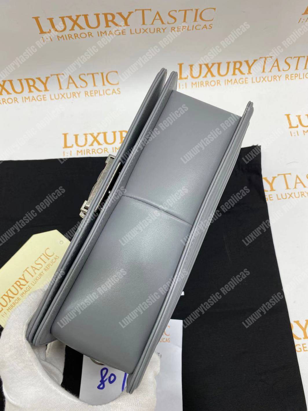 Ch*el boy handbag grey