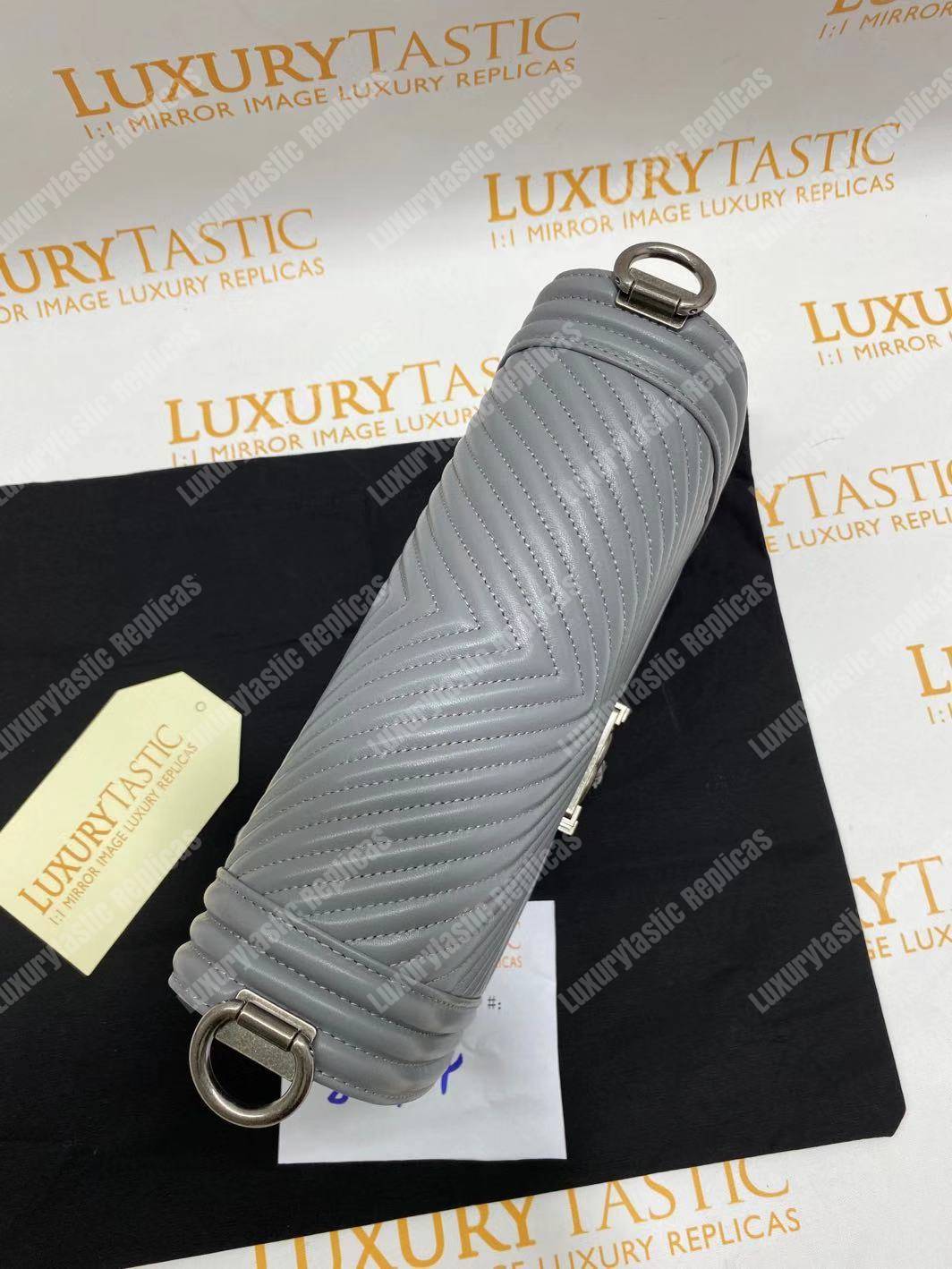 Ch*el boy handbag grey