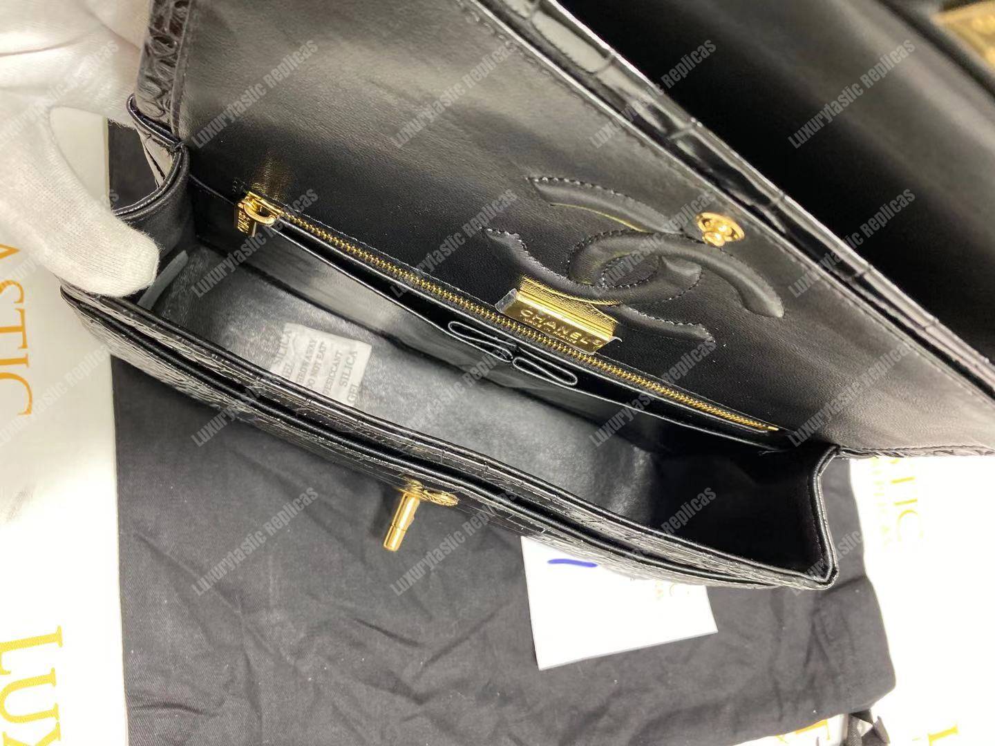 Ch*el classic medium handbag black