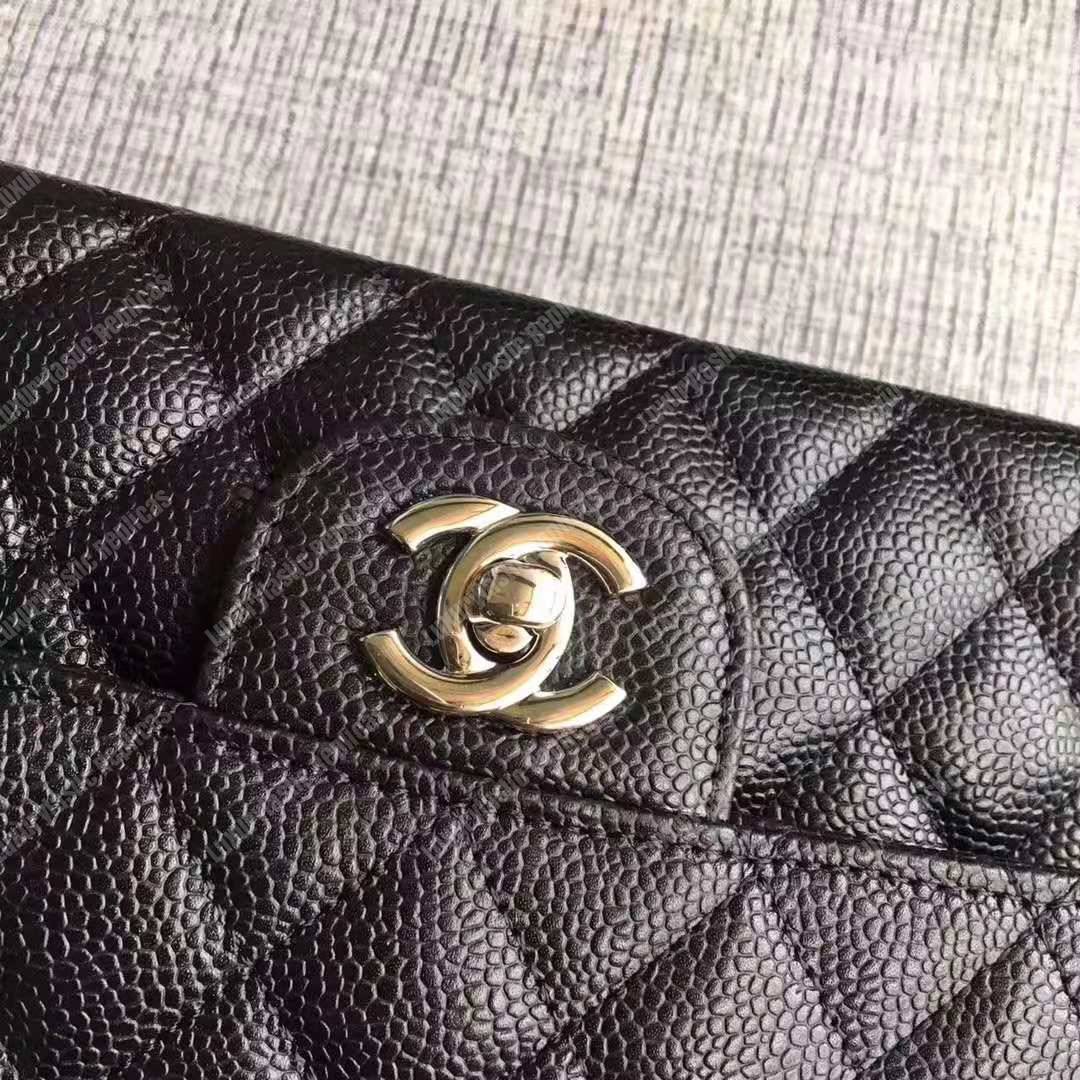 Ch*el classic medium flap bag black