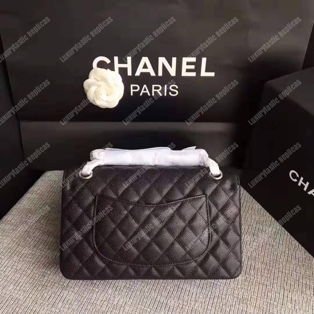 Ch*el classic medium flap bag black