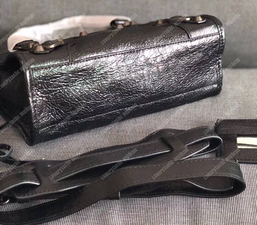 Ba*len*cia*ga classic silver mini city bag black