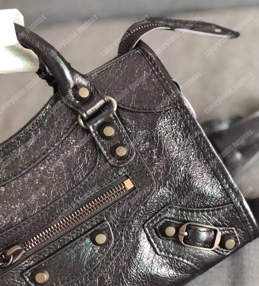Ba*len*cia*ga classic silver mini city bag black