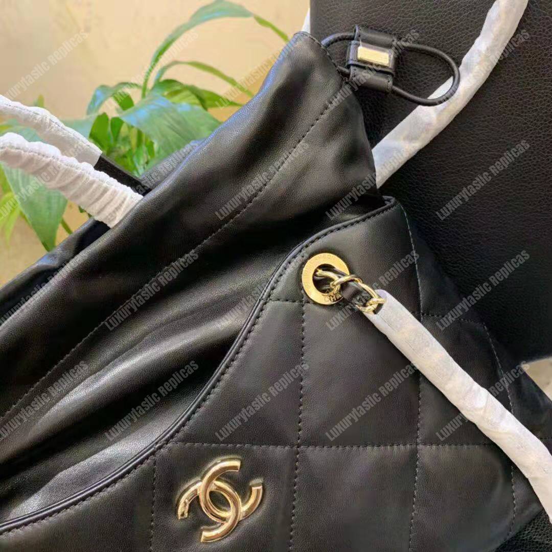 Ch*el small shopping bag black