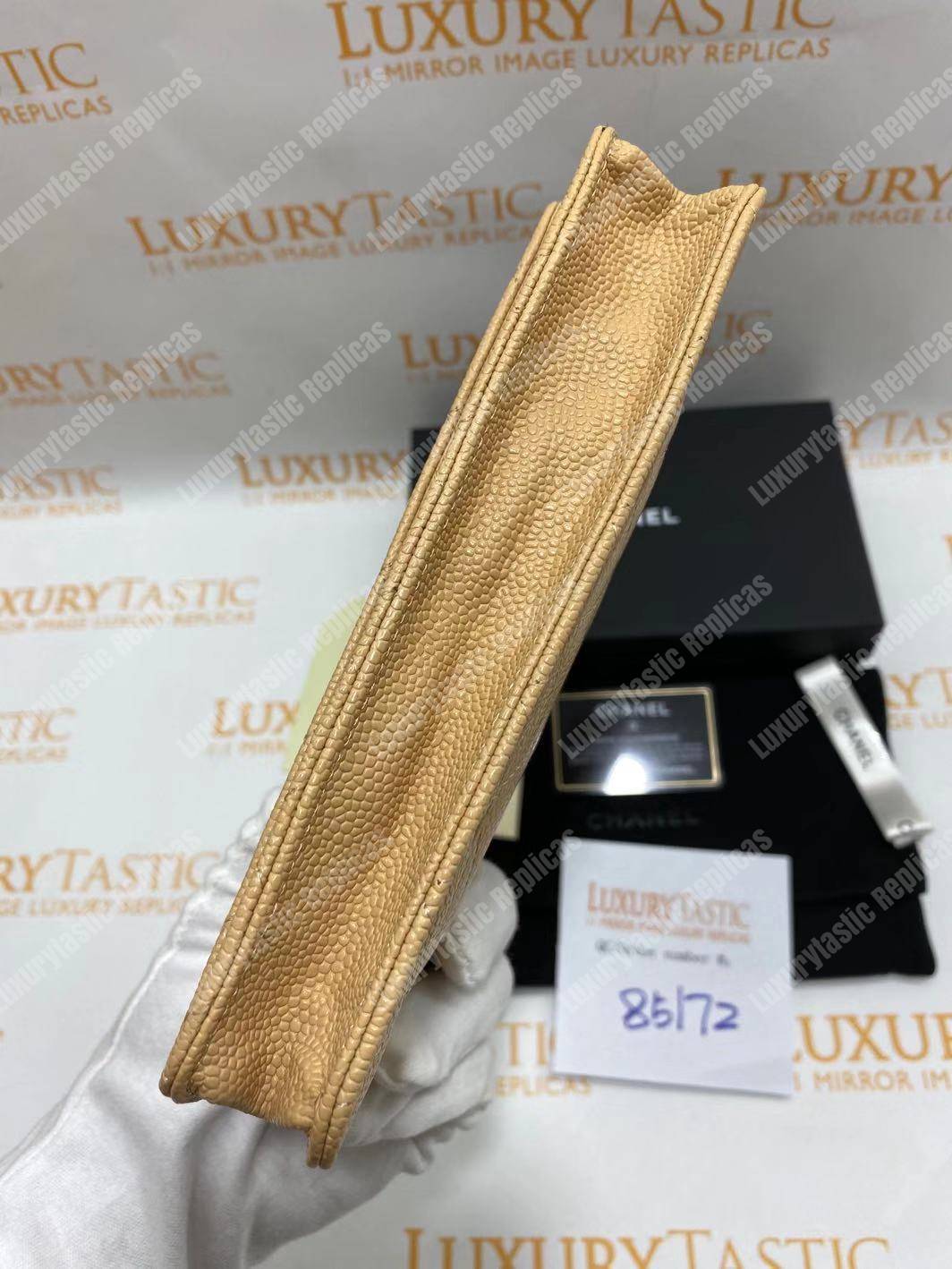 Ch*el wallet on chain – woc classic caviar gold-toned metal light yellow