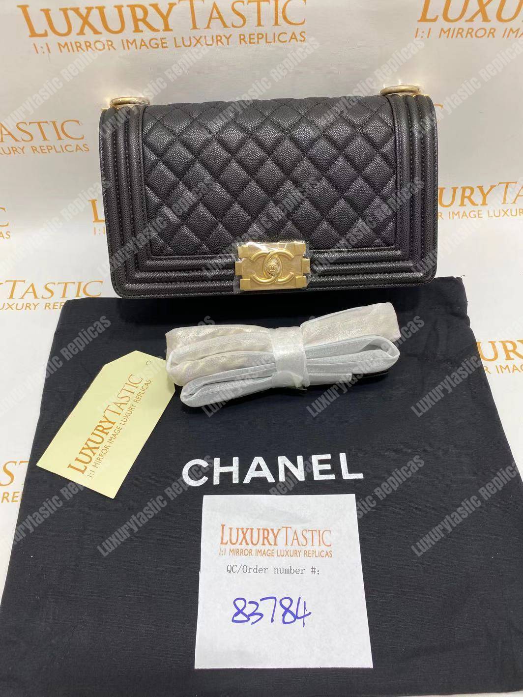 Ch*el boy medium handbag black