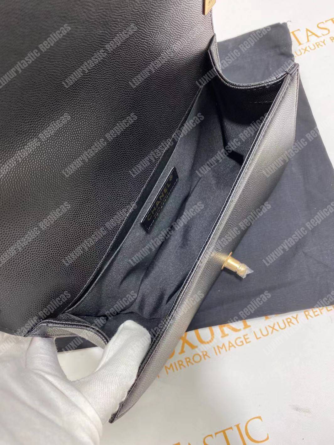 Ch*el boy medium handbag black