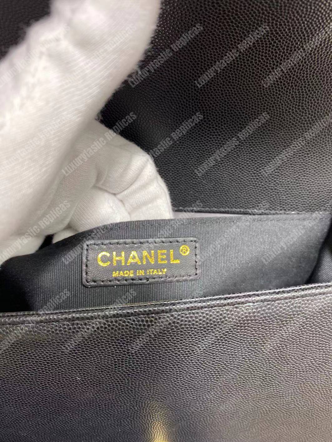 Ch*el 2.55 aged calfskin handbag black