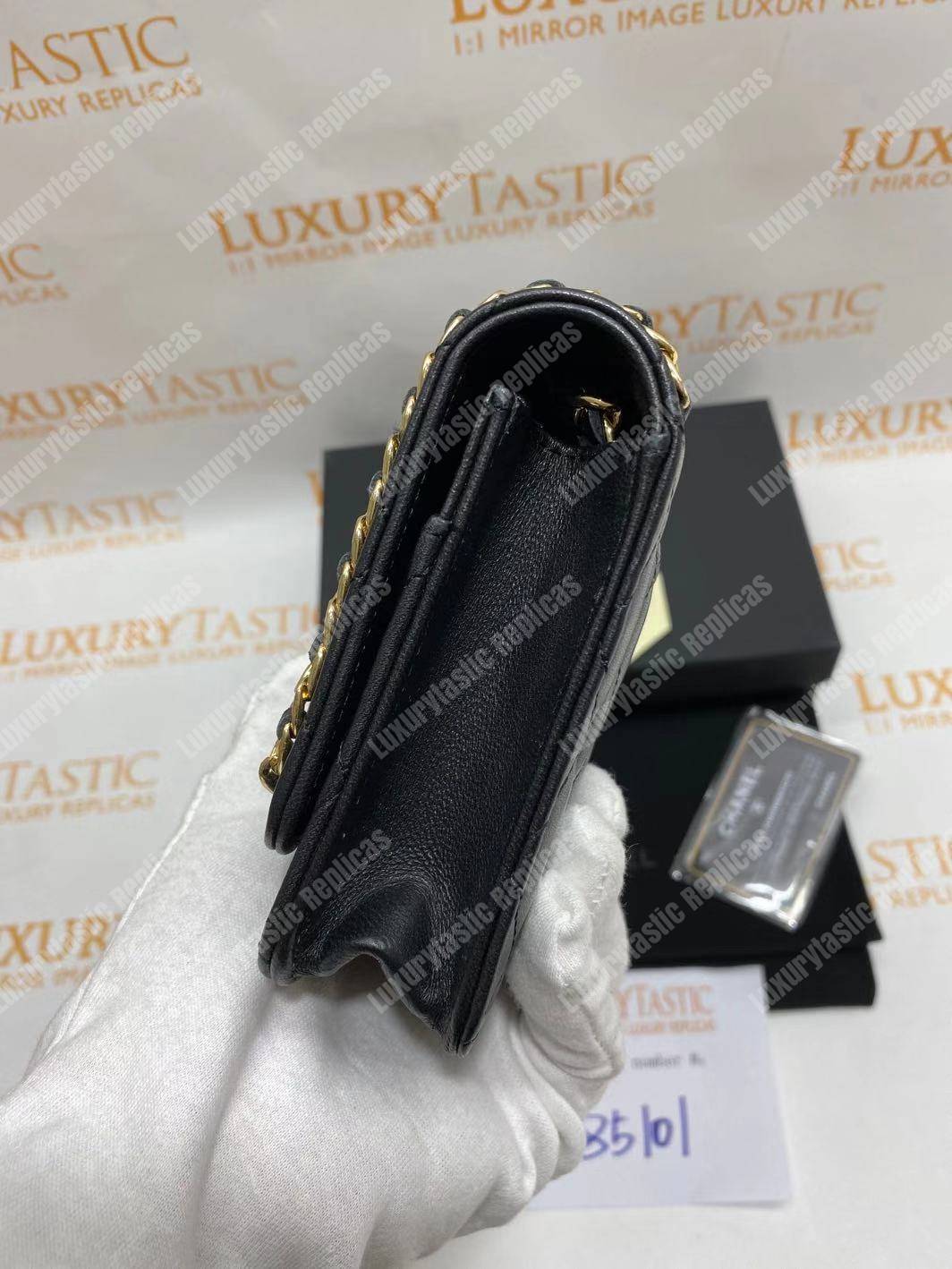 Ch*el wallet on chain lambskin