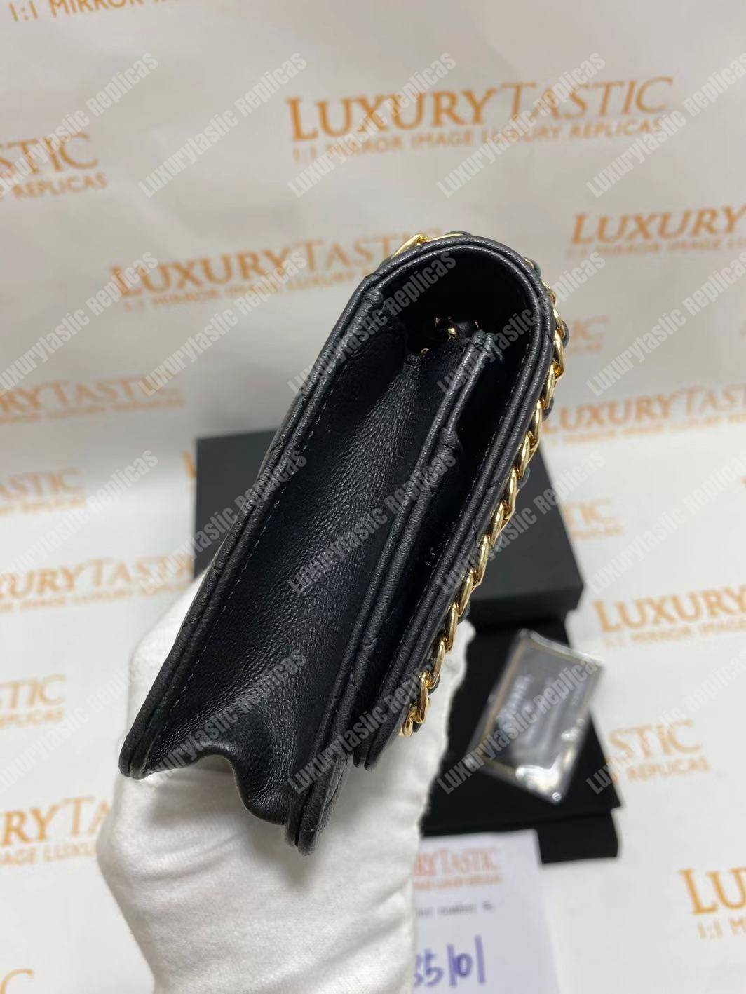 Ch*el wallet on chain lambskin