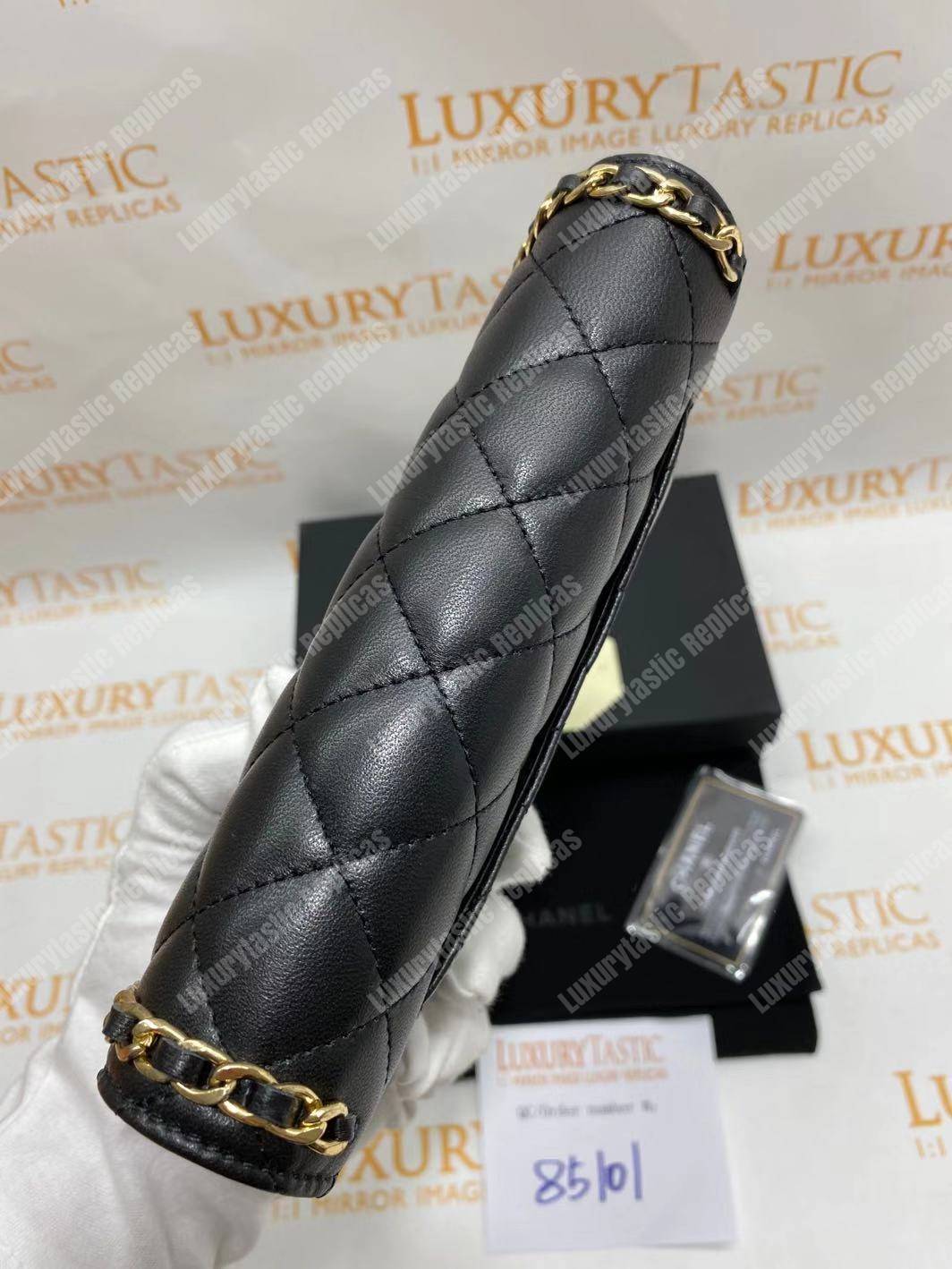 Ch*el wallet on chain lambskin