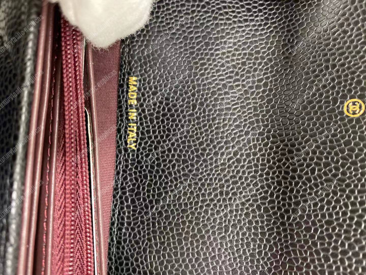 Ch*el classic long flap wallet black