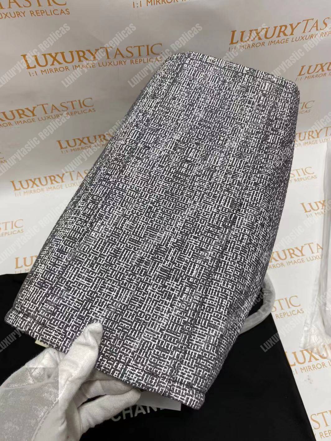 Ch*el deauville fabric tote dark gray