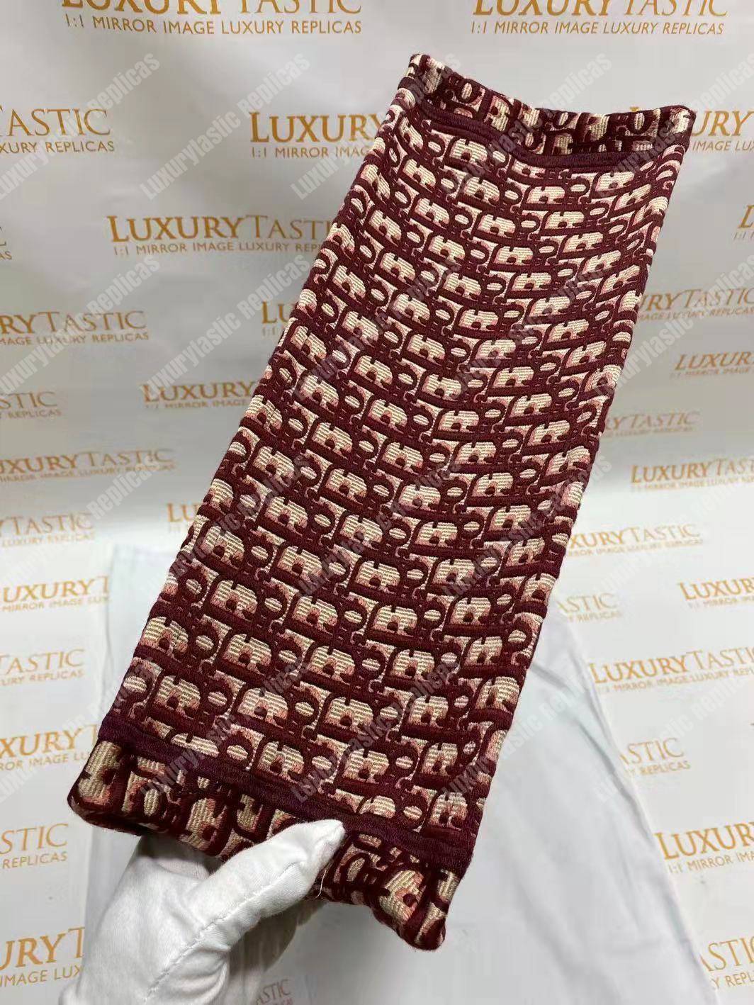 D*or book tote bag in embroidered canvas burgundy D*or oblique