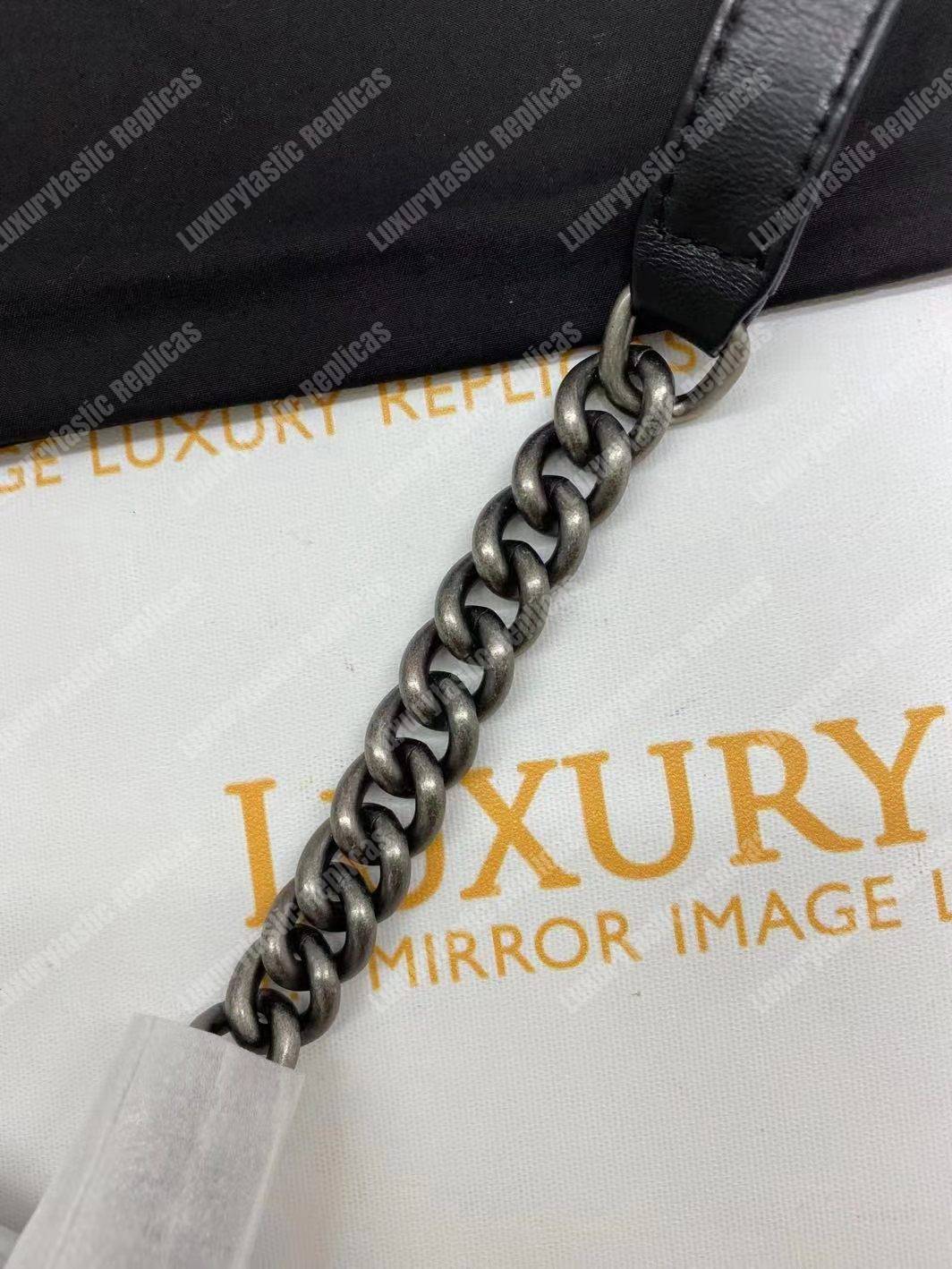 small boy Ch*el handbag black-silver