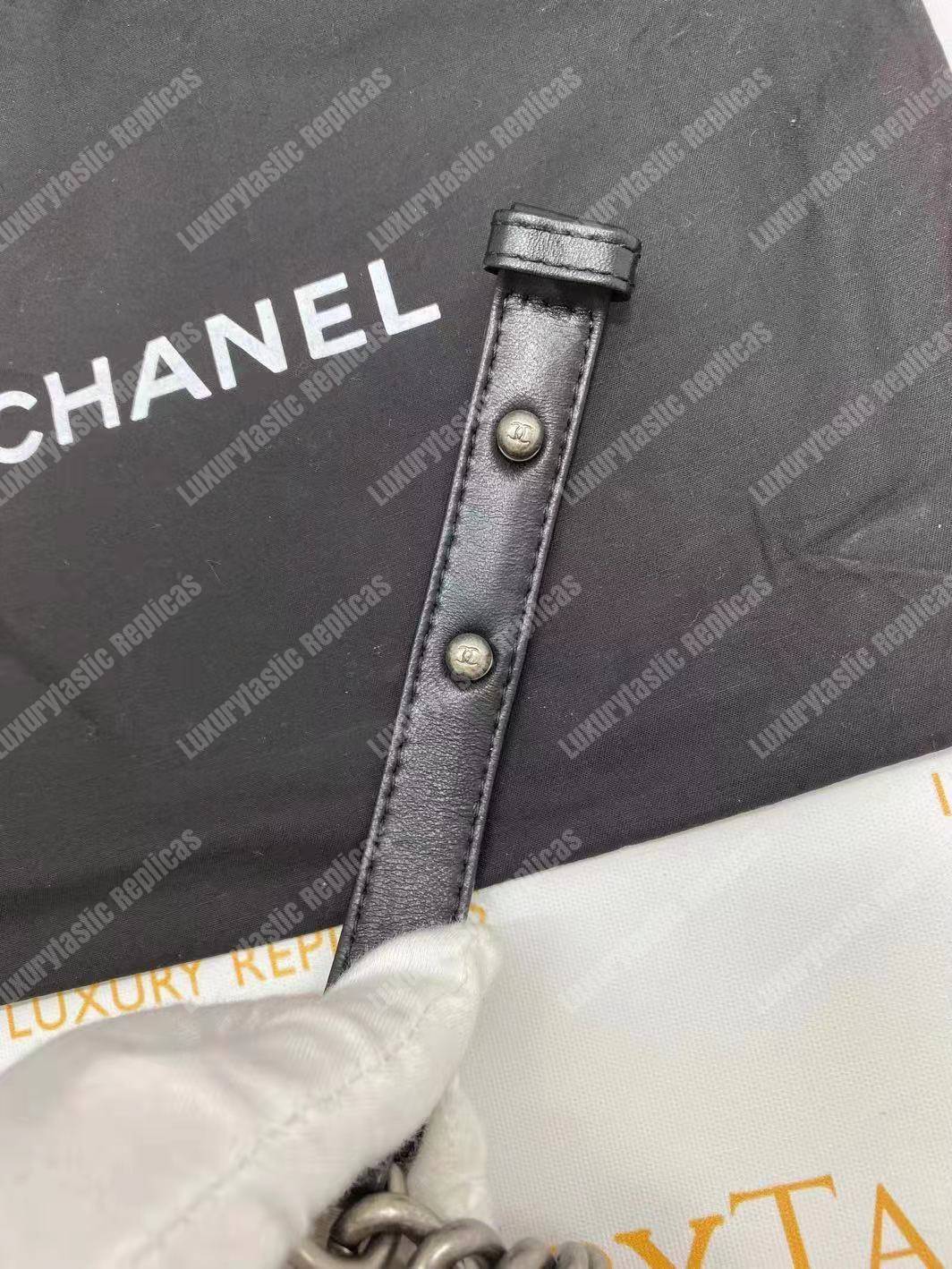 small boy Ch*el handbag black-silver