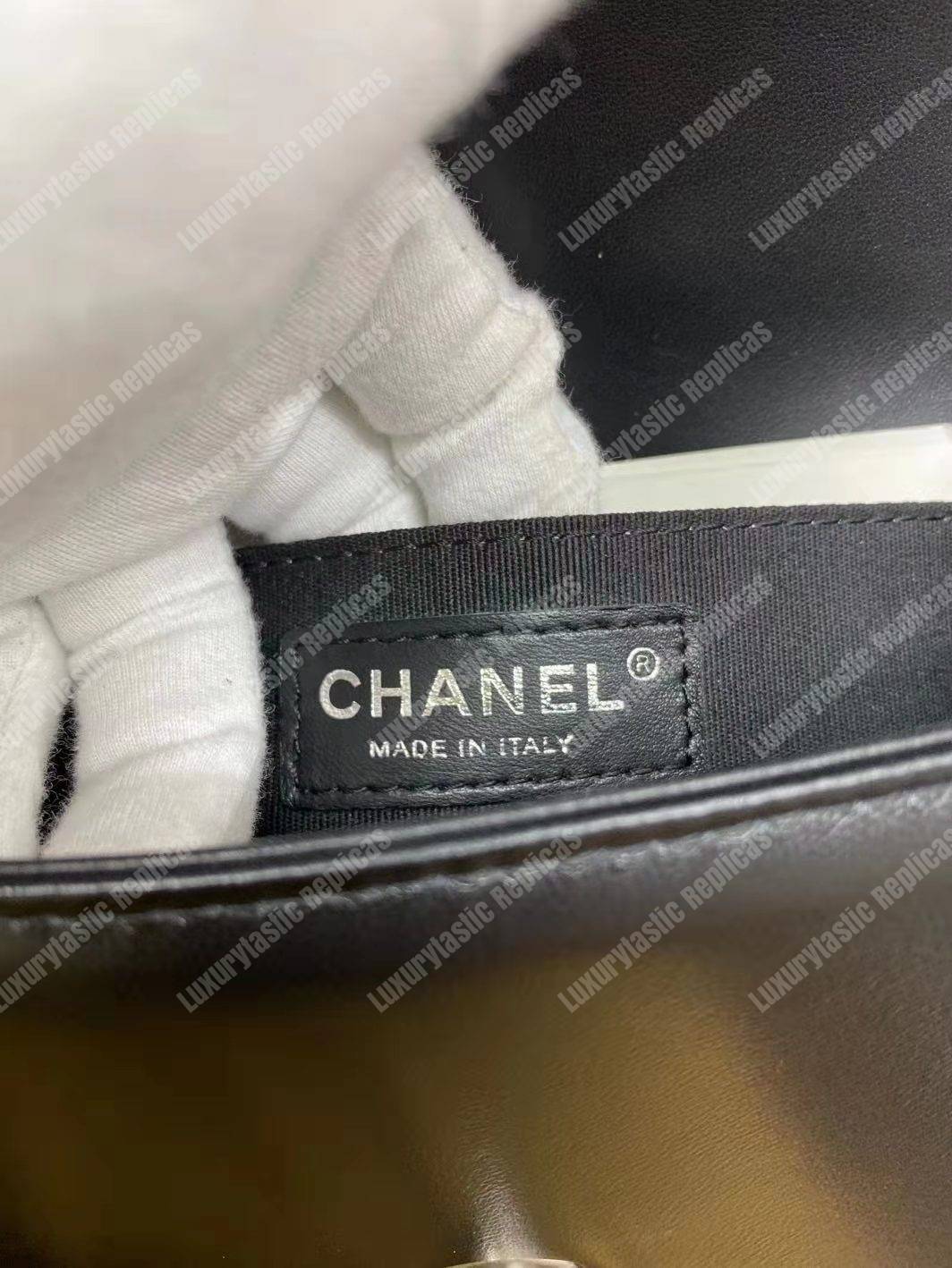 small boy Ch*el handbag black-silver