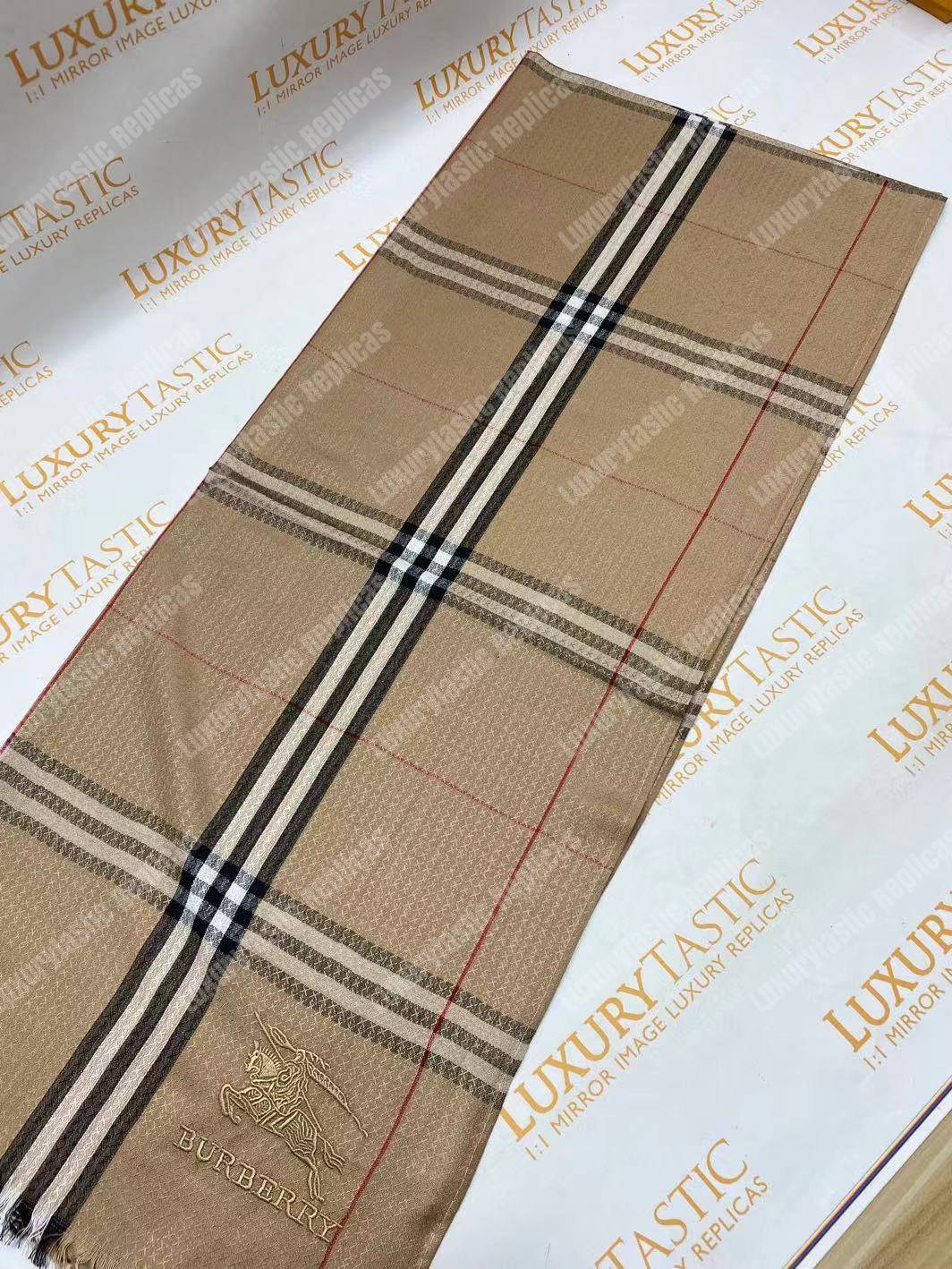 B**rry check cashmere scarf archive beige