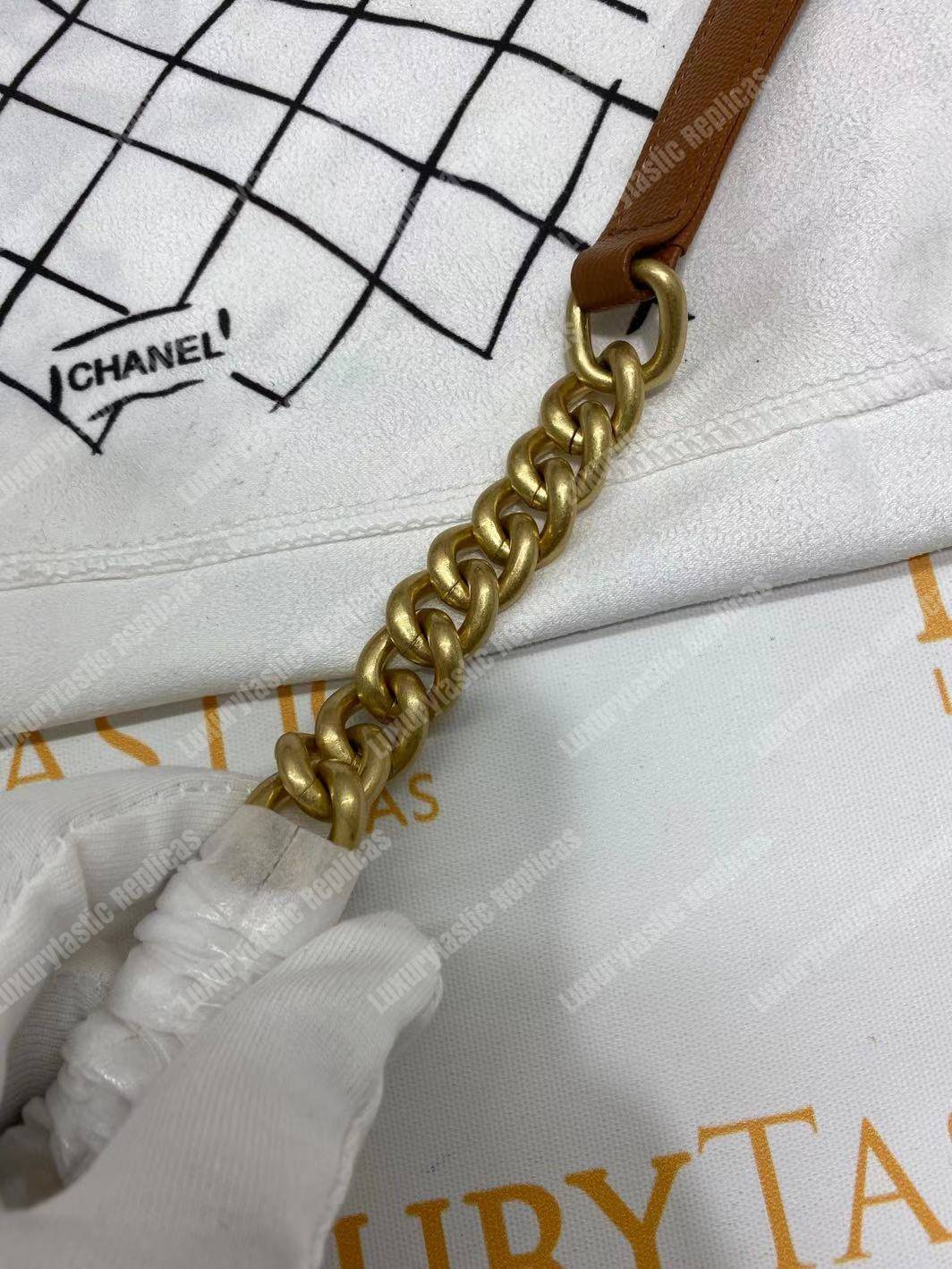 Ch*el boy medium handbag peach