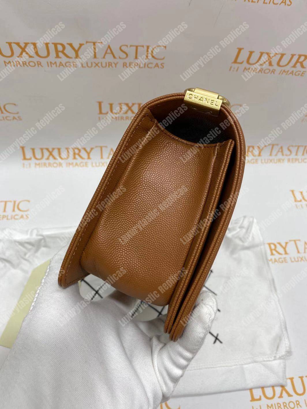 Ch*el boy medium handbag peach