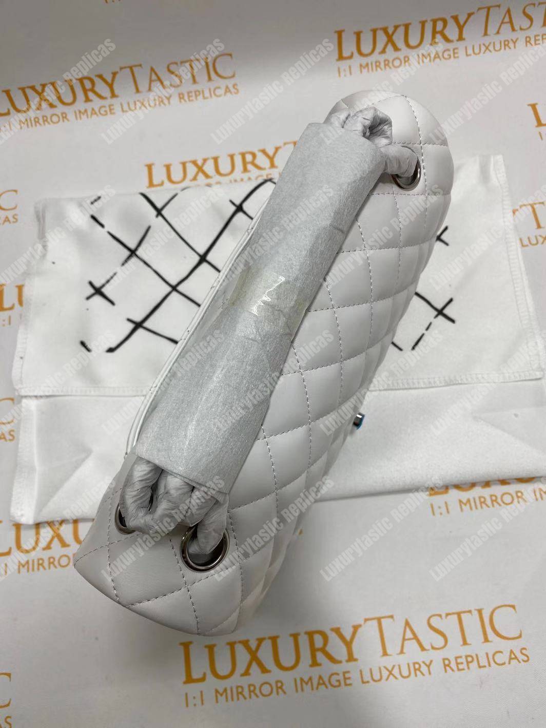 Ch*el medium classic handbag white