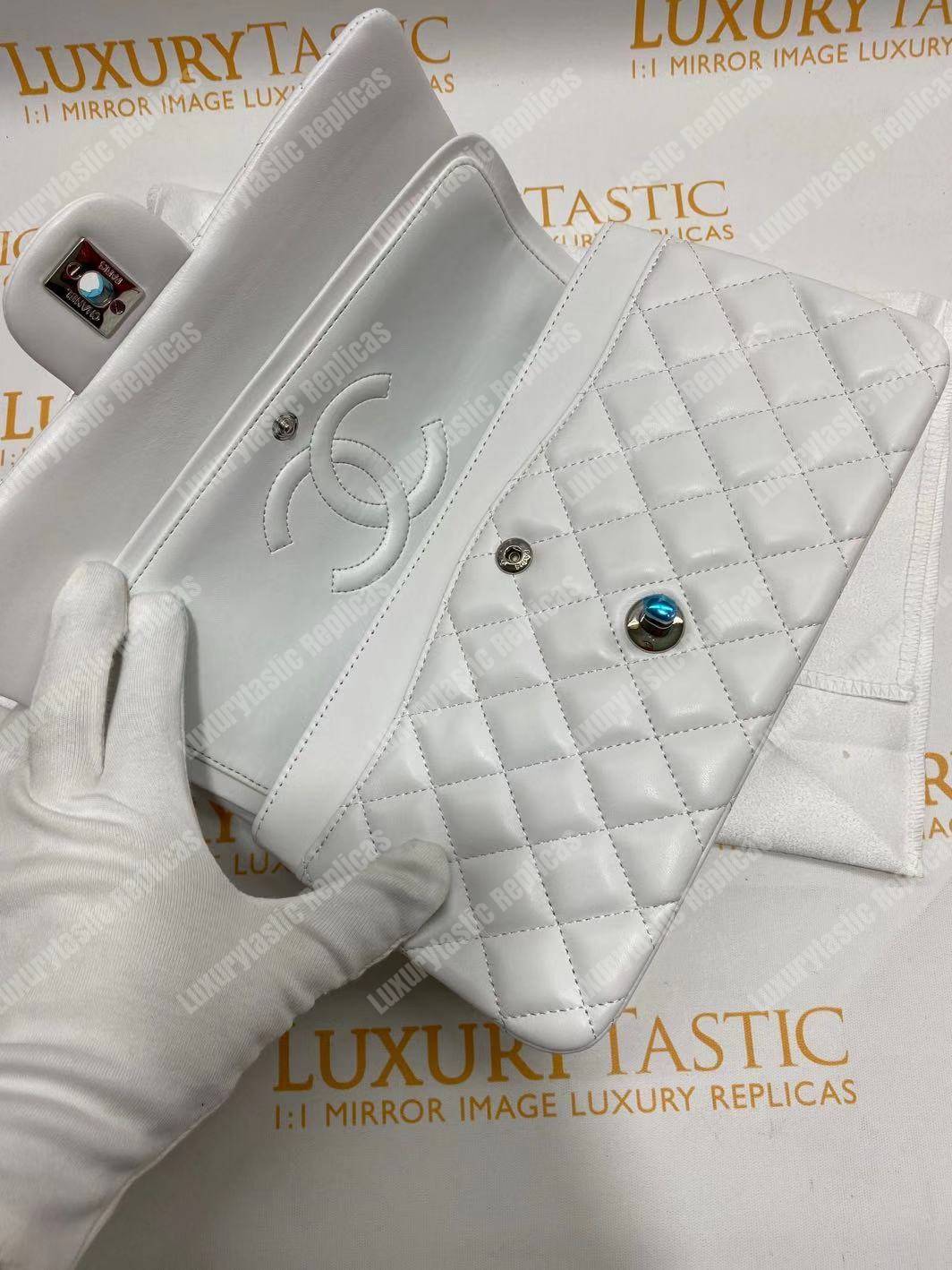 Ch*el medium classic handbag white