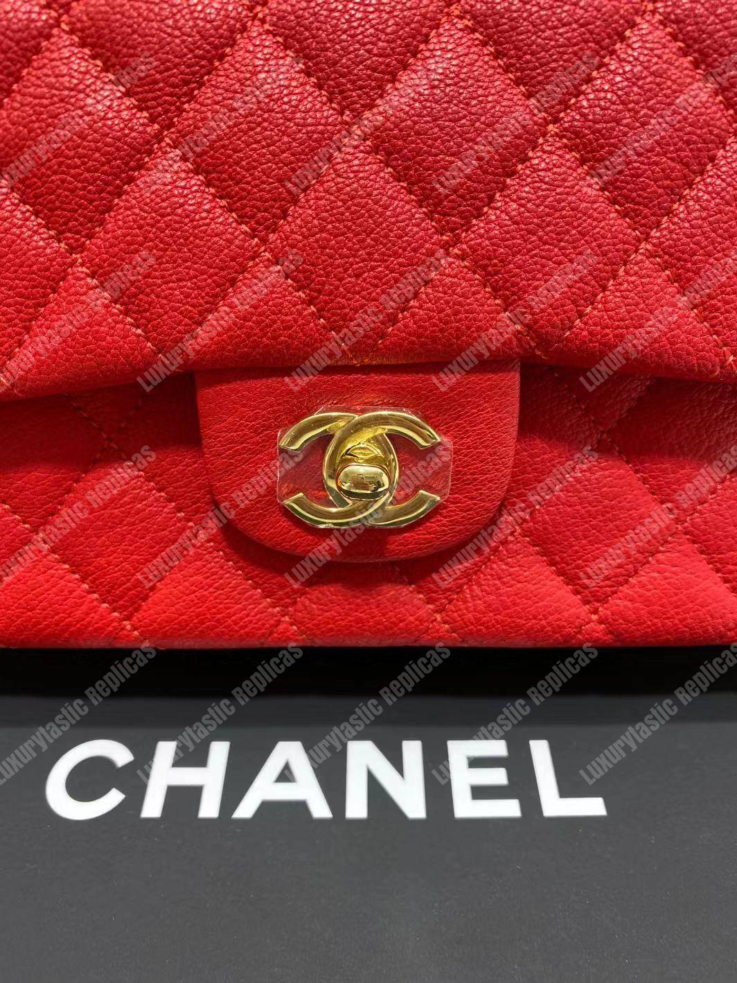 Ch*el medium classic handbag red