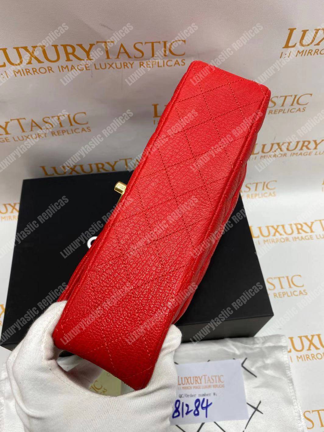 Ch*el medium classic handbag red