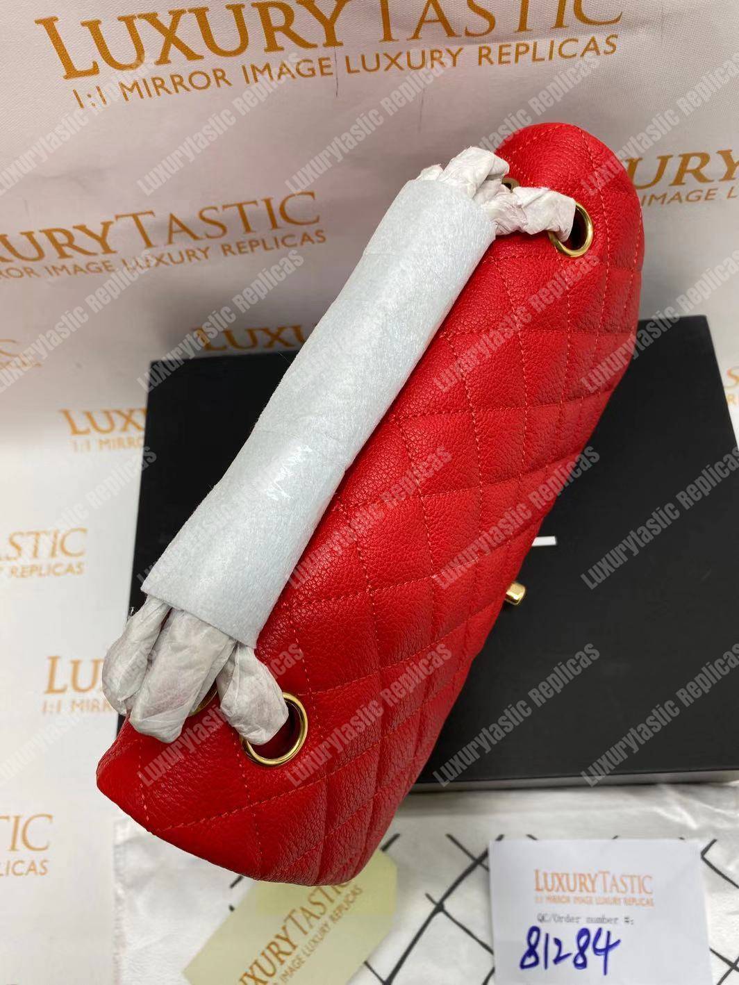 Ch*el medium classic handbag red