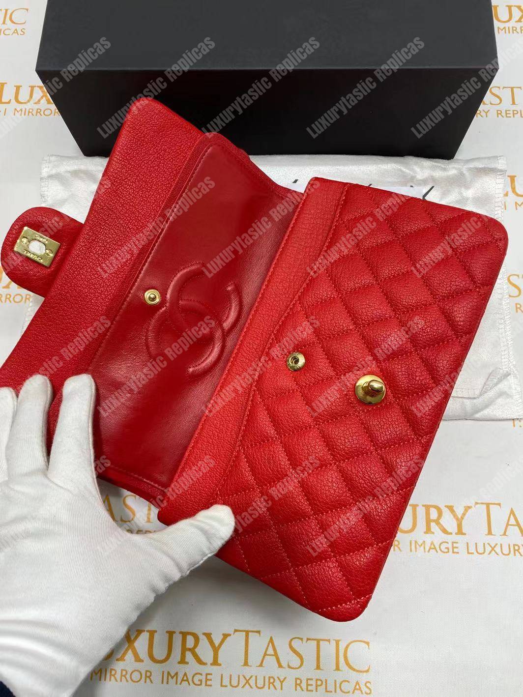 Ch*el medium classic handbag red