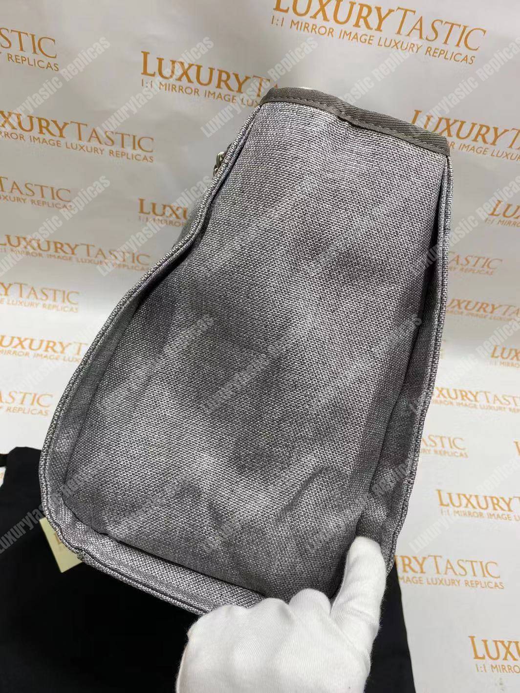 Ch*el deauville fabric tote gray