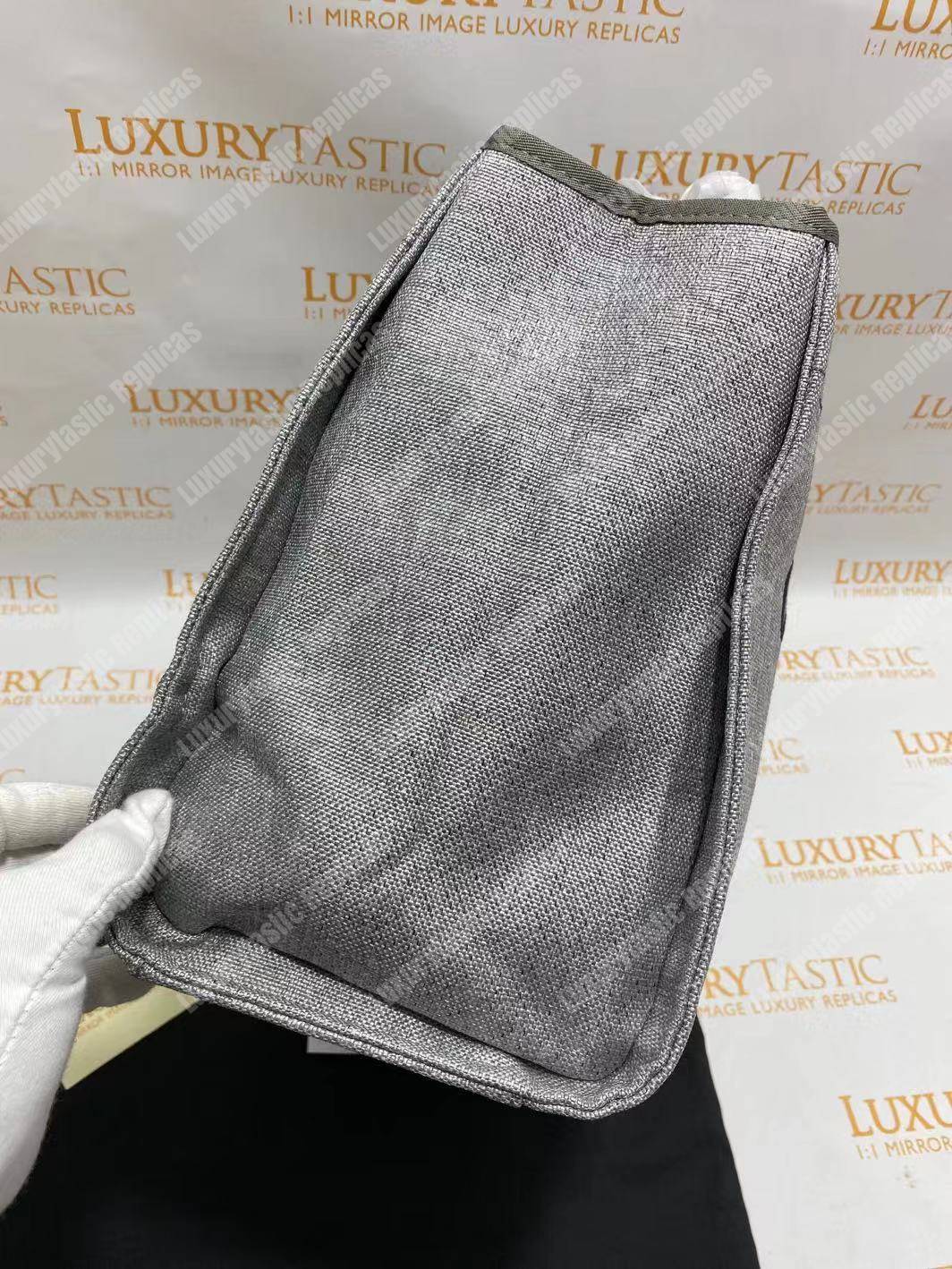 Ch*el deauville fabric tote gray