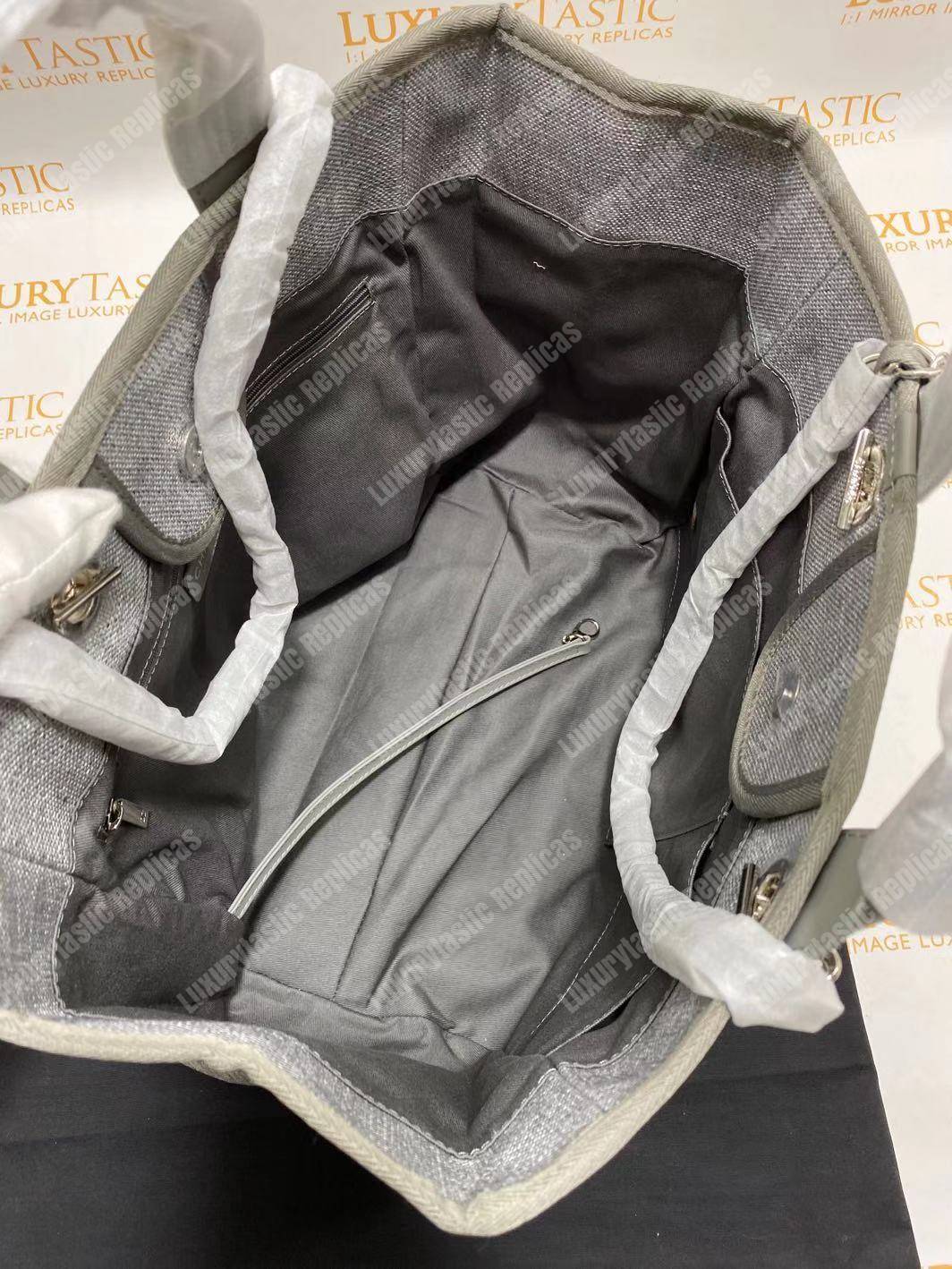 Ch*el deauville fabric tote gray