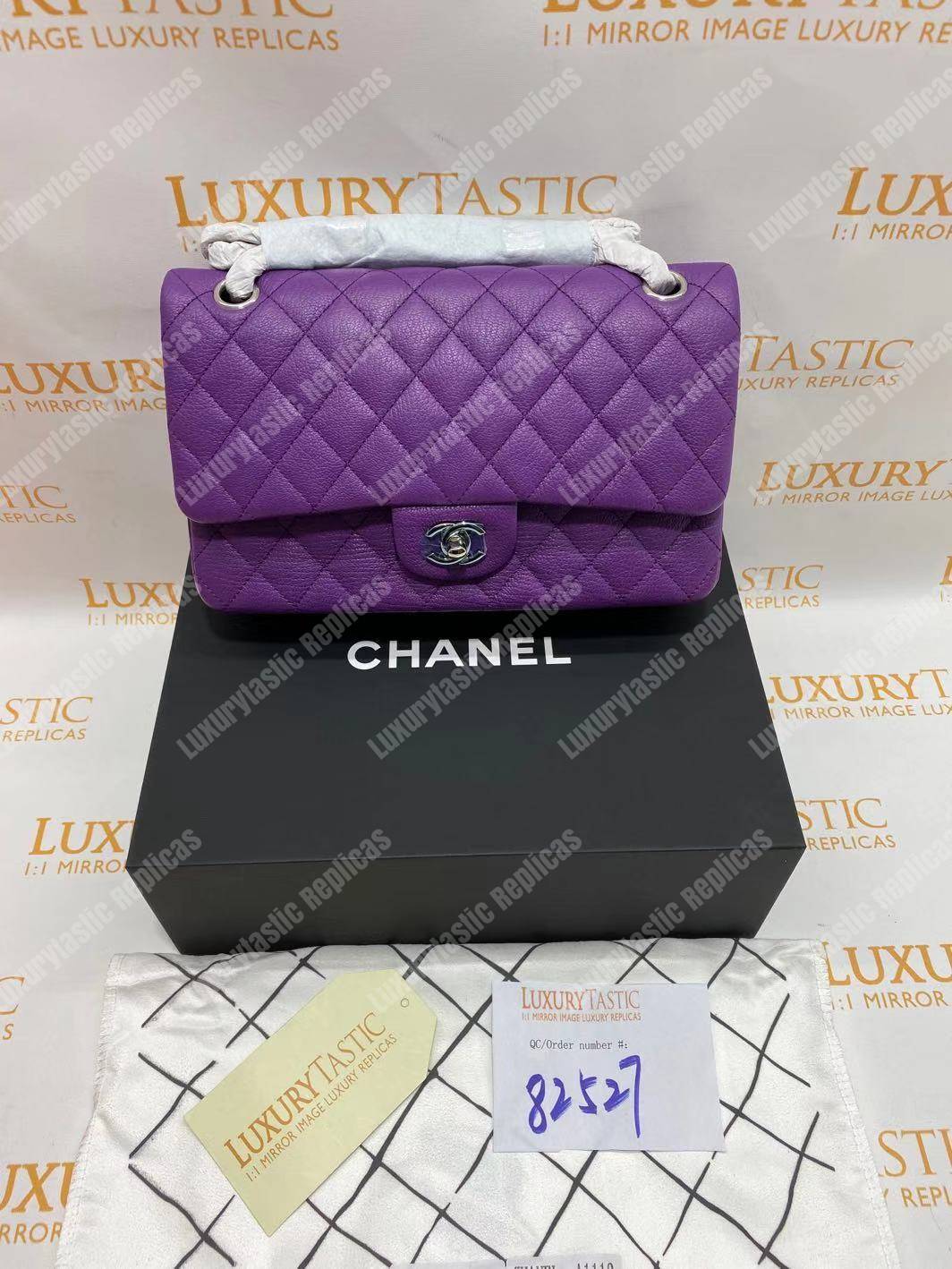Ch*el medium classic handbag purple