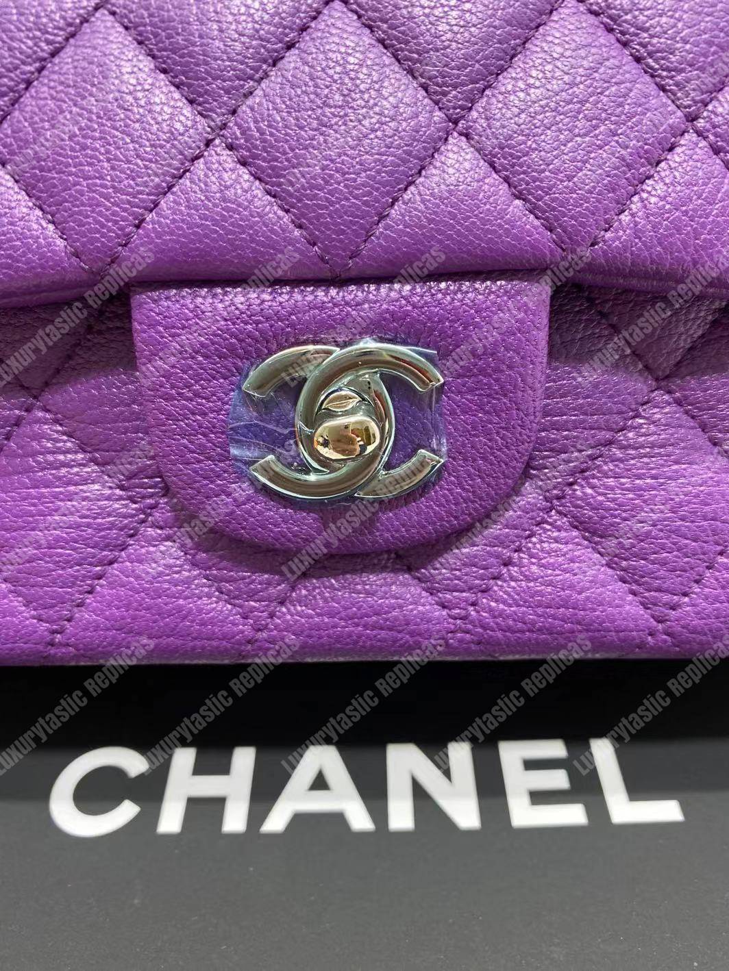 Ch*el medium classic handbag purple