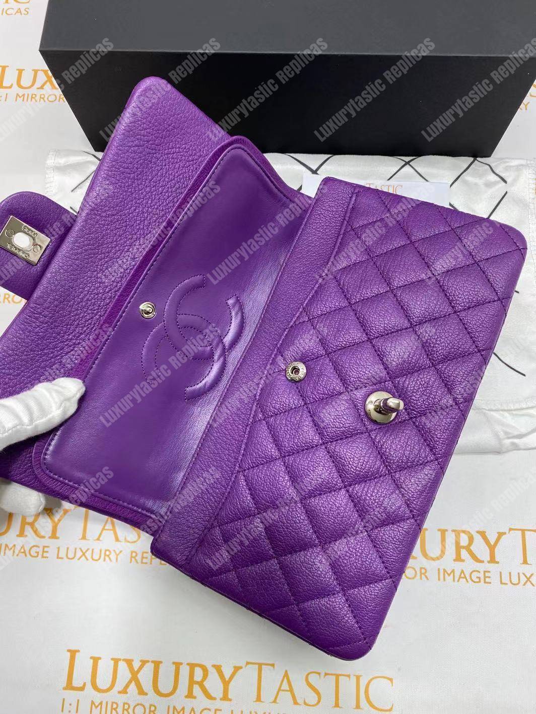 Ch*el medium classic handbag purple