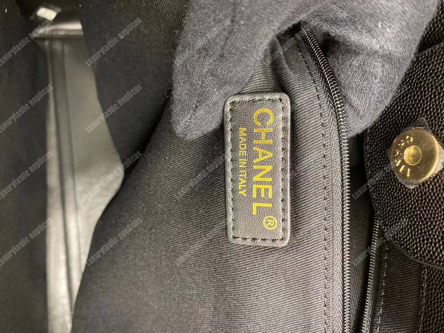 Ch*el studded calfskin small deauville tote bag gold-tone