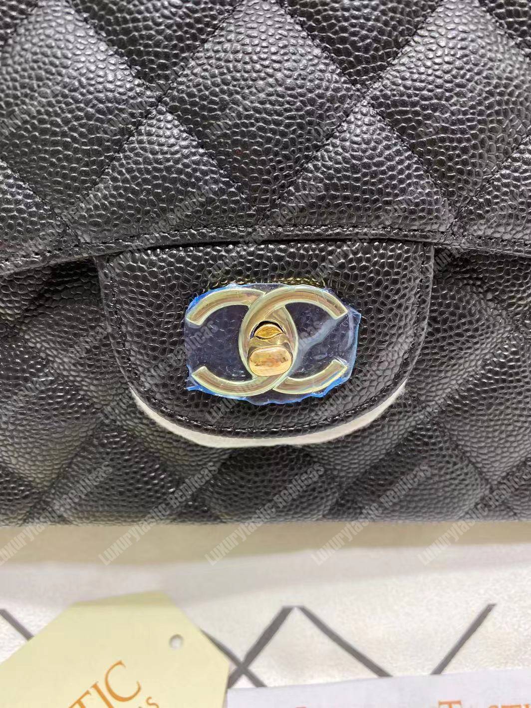 Ch*el large/jumbo classic handbag black