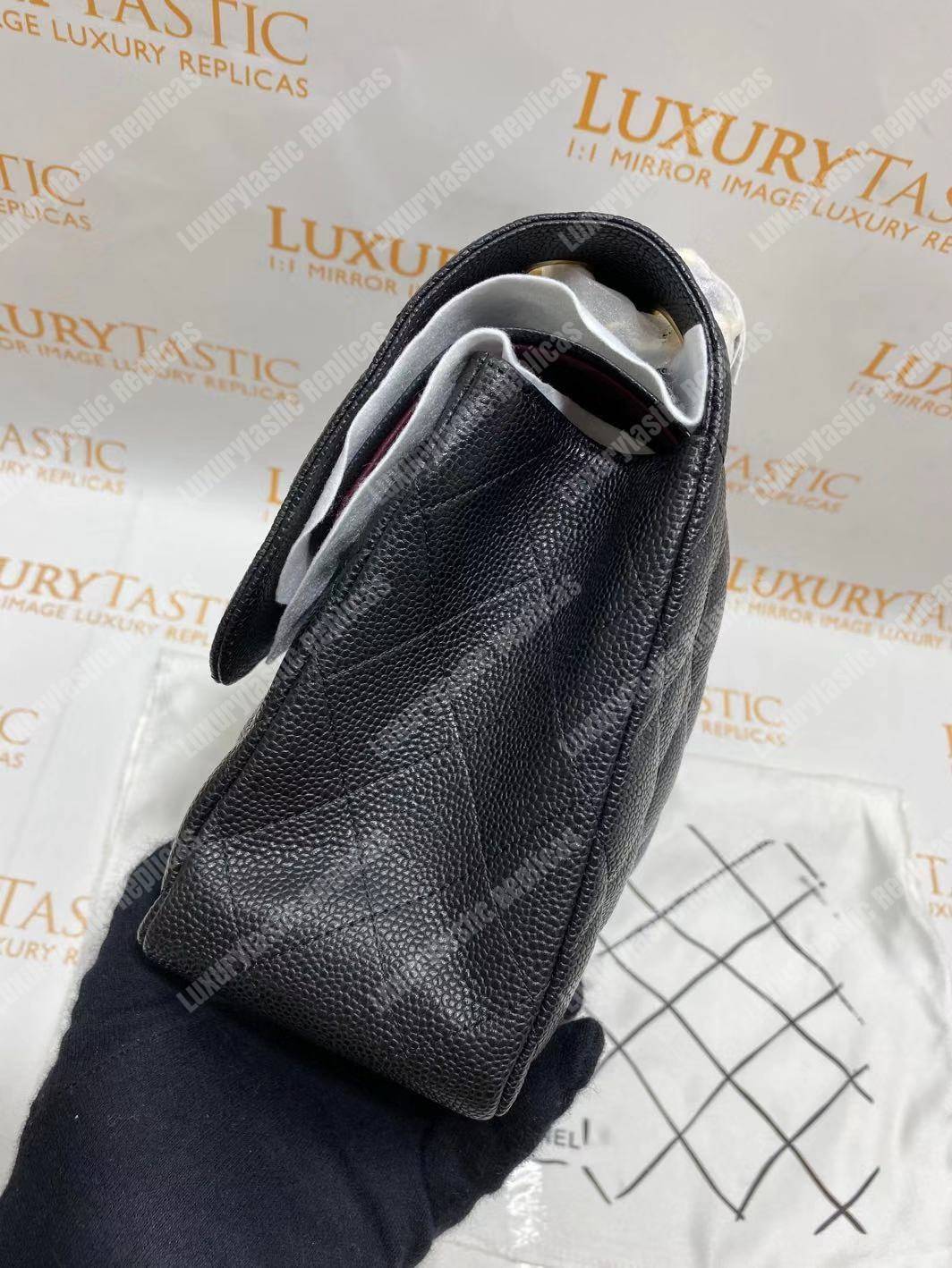 Ch*el large/jumbo classic handbag black