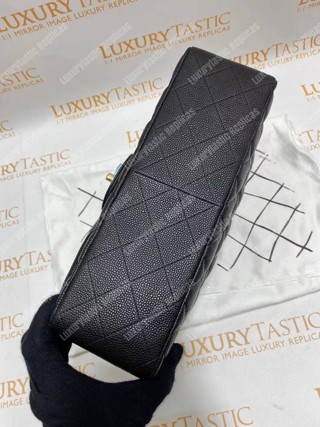 Ch*el large/jumbo classic handbag black