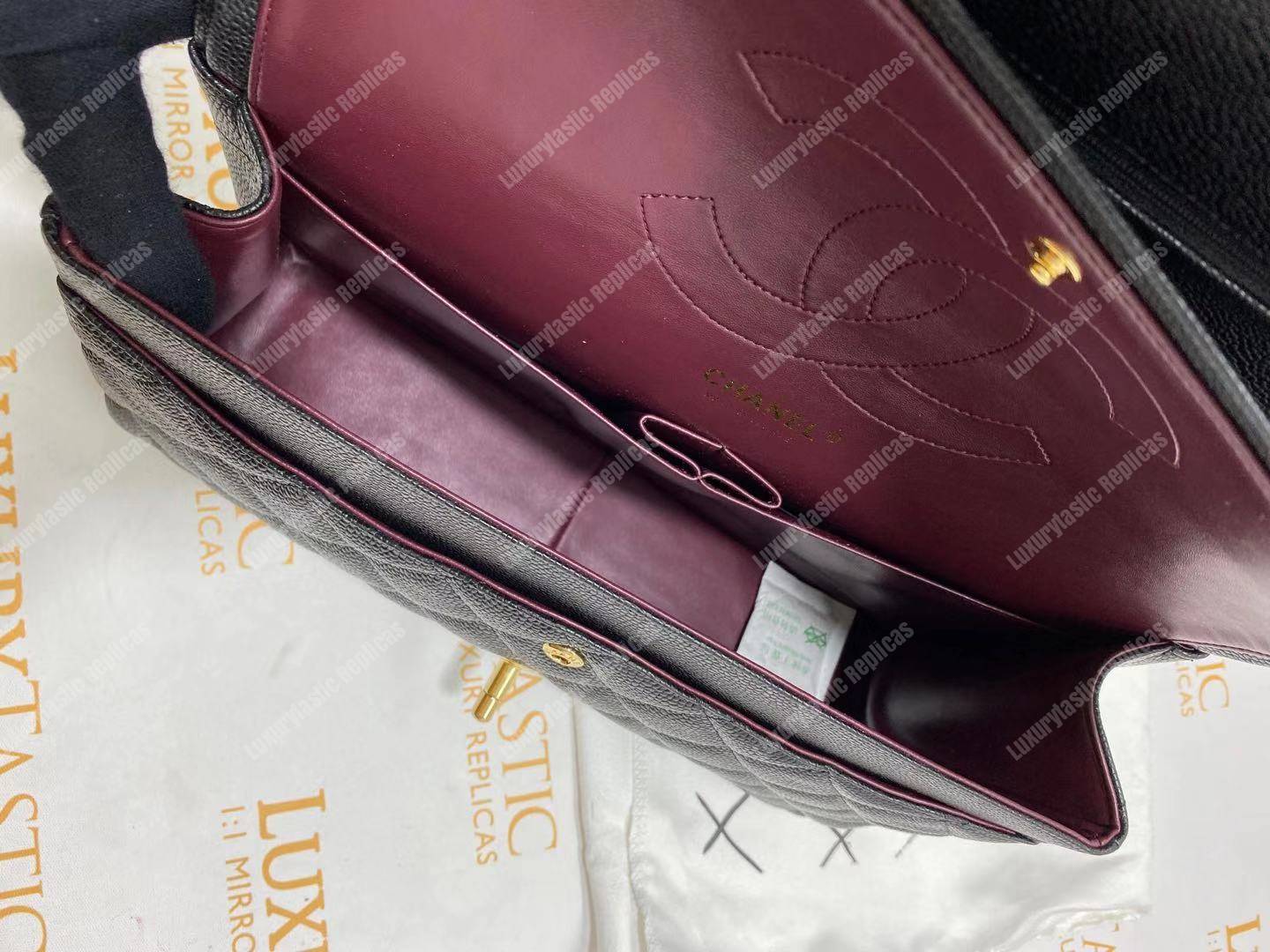 Ch*el large/jumbo classic handbag black