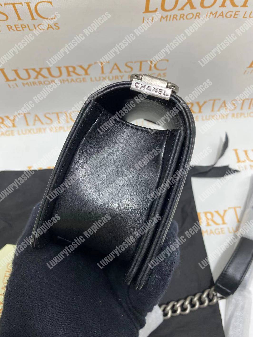 small boy Ch*el handbag black-ruthenium
