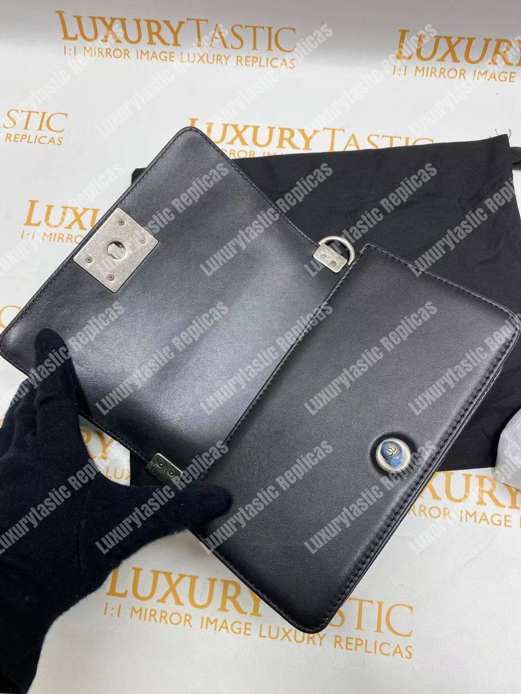 small boy Ch*el handbag black-ruthenium