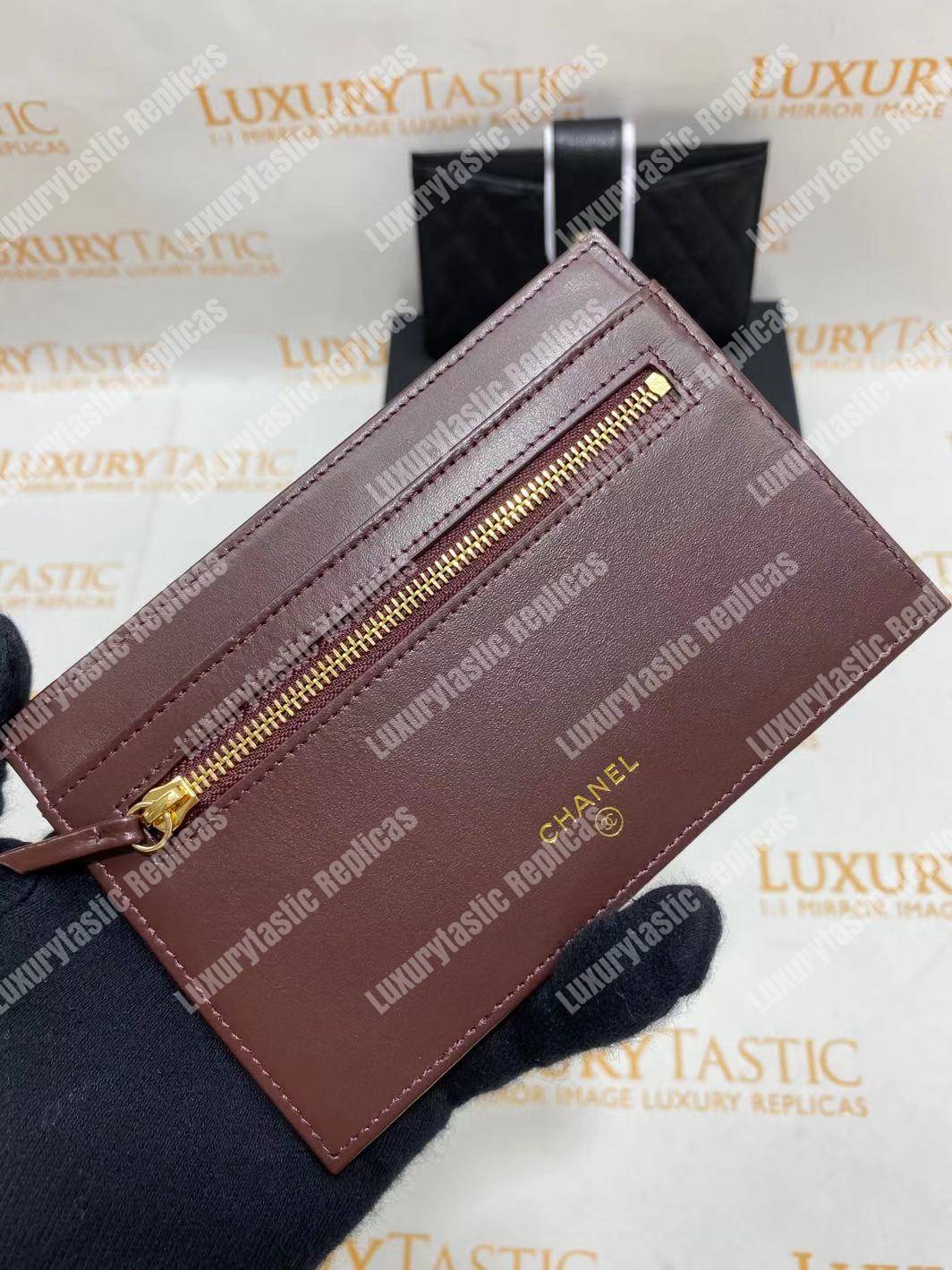 Ch*el classic pouch caviar leather black