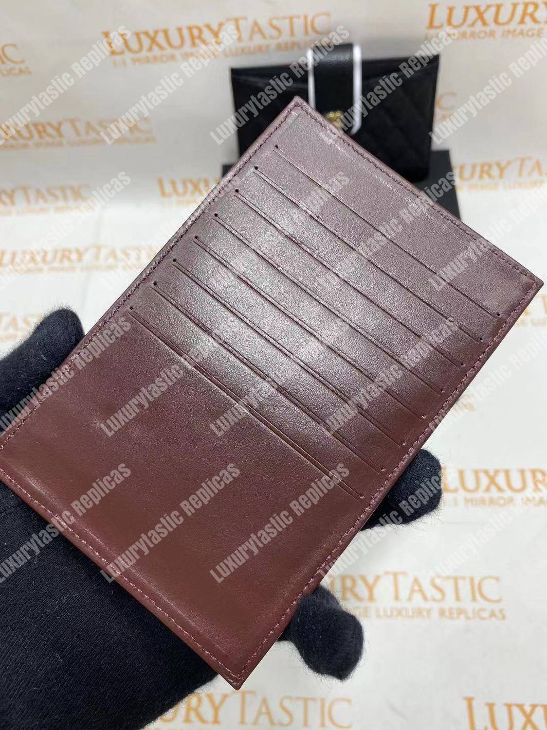 Ch*el classic pouch caviar leather black