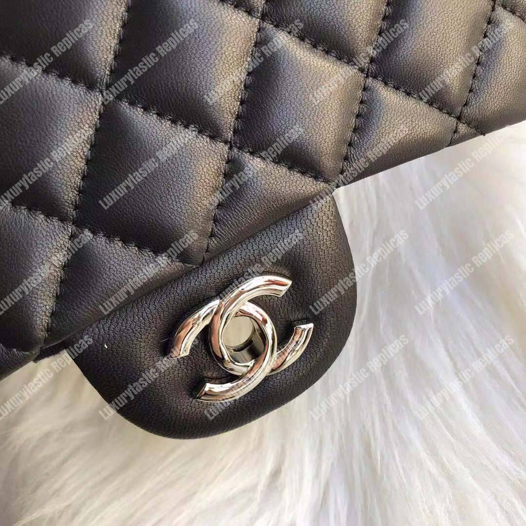 Ch*el mini flap bag black lambskin