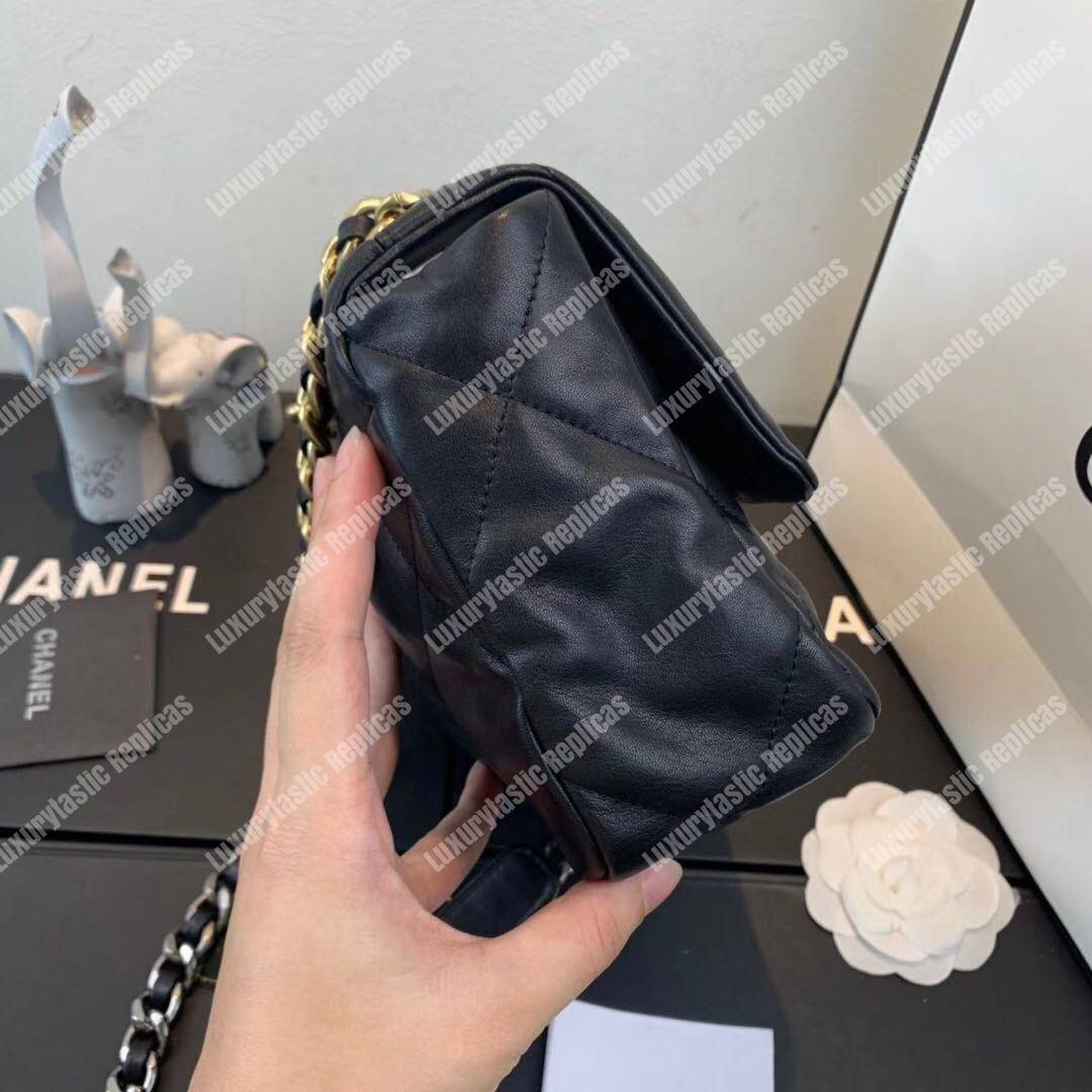 Ch*el 19 large flap bag black